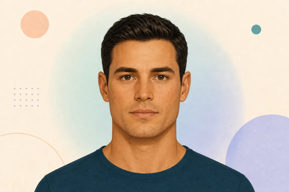 Square face shape guide portrait
