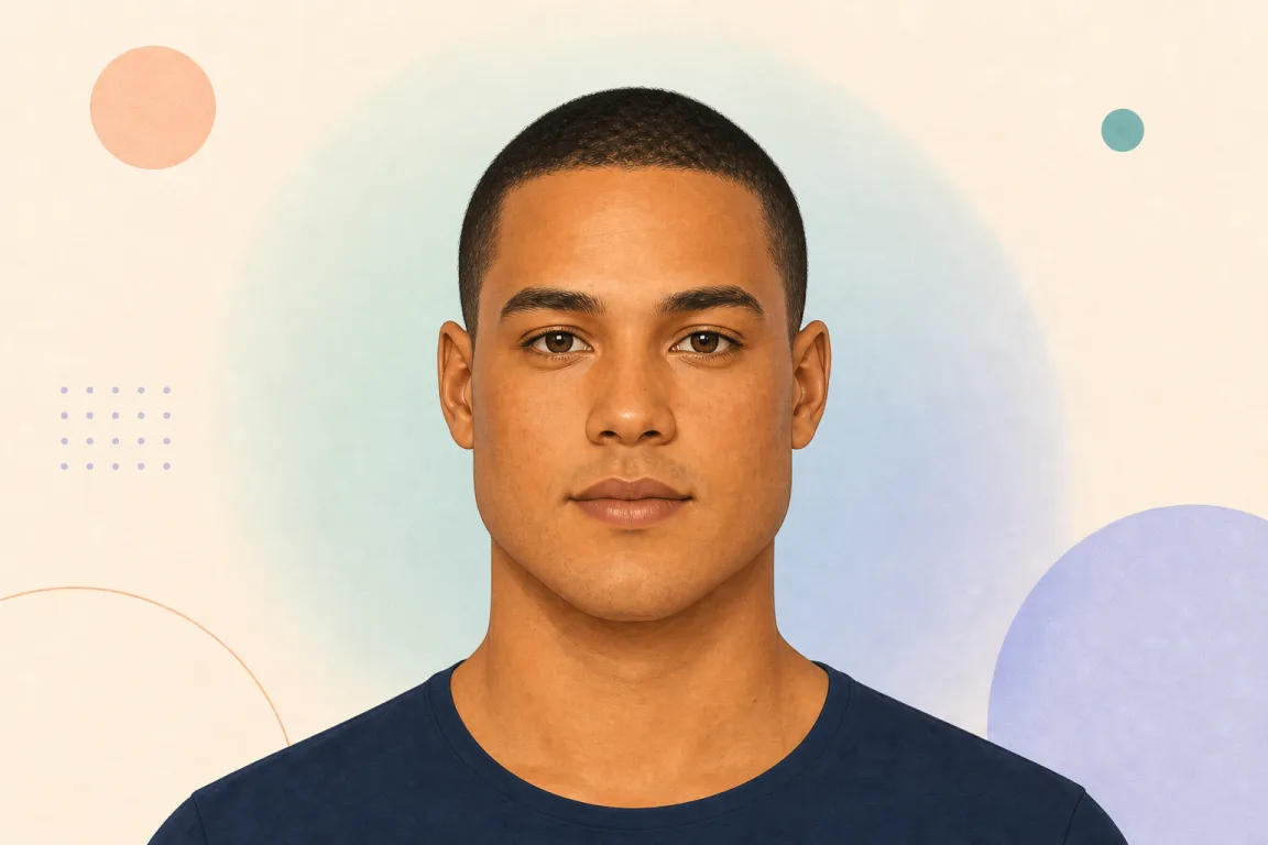 Triangle face shape guide portrait